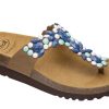 ALICIA FLIP-FLOP MICROFIBRE+BEADS W BLU LIGHT/MULTI 35