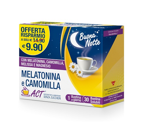 MELATONINA ACT+CAMOMILLA 30 BUSTINE