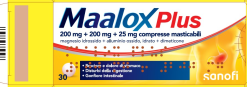 MAALOX PLUS*30 cpr mast 200 mg + 200 mg + 25 mg