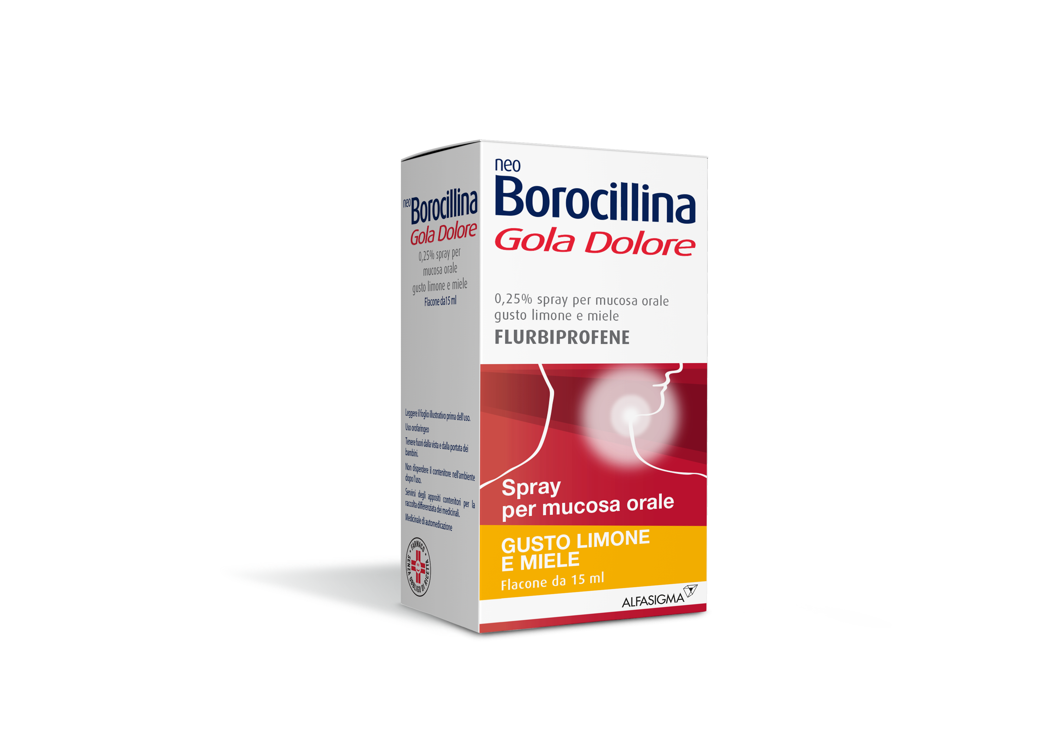 NEOBOROCILLINA GOLA DOLORE*1 flaconcino spray mucosa orale 15 ml 0,25% limone e miele