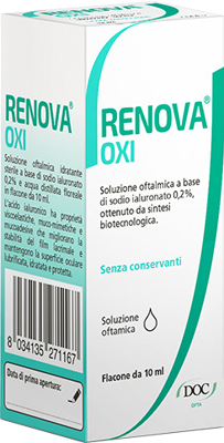 RENOVA OXI COLLIRIO SOLUZIONE OFTALMICA A BASE DI ACIDO IALURONICO 0,2% FLACONE DA 10 ML