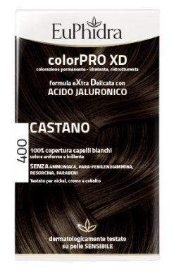 EUPHIDRA COLORPRO XD 400 CASTANO GEL COLORANTE CAPELLI IN FLACONE + ATTIVANTE + BALSAMO + GUANTI