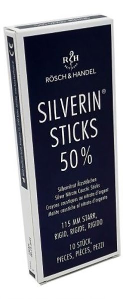 MATITA CAUSTICA SILVERIN NITRATO D'ARGENTO 50% RIGIDA LUNGHEZZA 115 MM 10 PEZZI