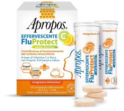 APROPOS EFFERVESCENTE C FLUPROTECT SENZA ZUCCHERI 20 COMPRESSE EFFERVESCENTI