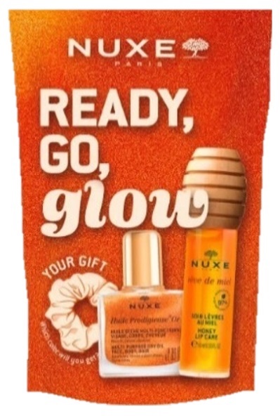 NUXE GLOW ON THE GO 1 REVE DE MIEL GLOSS SOIN LEVRES AU MIEL10 ML + 1 HUILE PRODIGIEUSE OR 10 ML
