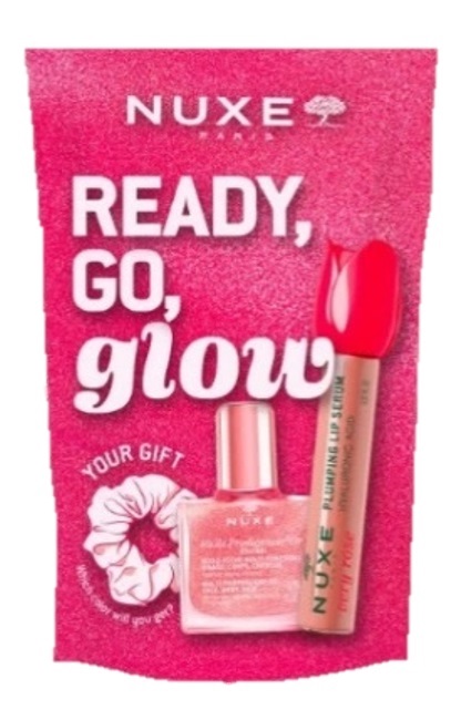 NUXE GLOW ON THE GO PINK 1 VERY ROSE PLUMPING LIP SERUM + 1HUILE PRODIGIEUSE OR FLORALE 10 ML